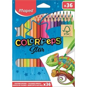 Maped Комплект цветни моливи, триъгълни, MAPED "ColorPeps Star", 36 различни цвята 832017FC (832017FC)