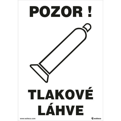 Walteco Pozor! Tlakové fľaše (biela) 148x210mm, formát A5, samolepka Množstvo: 1 ks , 20056