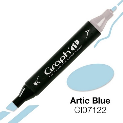 Lihová fixa GRAPH'IT oboustranná Fine & Chisel, Artic Blue