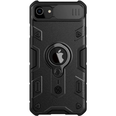 Nillkin CamShield Armor Hard Case - хибриден удароустойчив кейс с пръстен против изпускане за iPhone SE (2020), iPhone 8, iPhone 7 (черен)