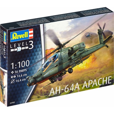 Revell Plastic ModelKit vrtulník 04985 AH-64A Apache 18-04985 1:100