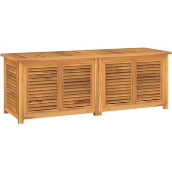 Градинска кутия за съхранение с чанта, 150x50x53 см, тик масив