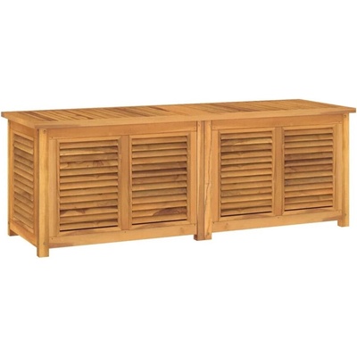 Градинска кутия за съхранение с чанта, 150x50x53 см, тик масив