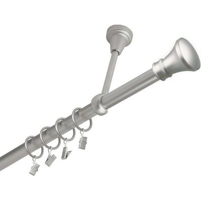 OK-GarnýžeCZ Garnýž kovová jednořadá 19mm Koloseo satina 110 cm do stropu / kroužky s žabkou