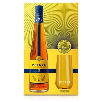 Metaxa 5* 38% 0,7 l (dárkové balení 2 sklenice)