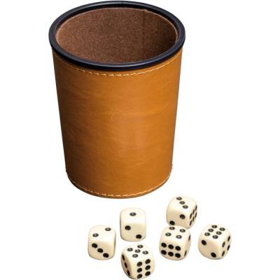 Kalíšek na kostky + sada kostek