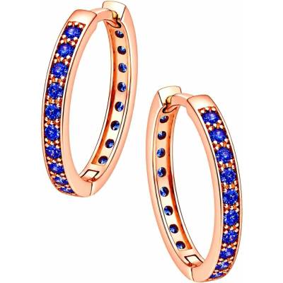 Zlaton Náušnice růžové zlato kruhy s kamenem 1.5cm 1.85g N23122502061