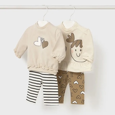 Mayoral Комплект 4 части фъстъчен цвят за бебе момиче Mayoral