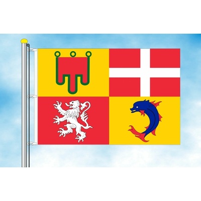LIBEA, s.r.o. Auvergne-Rhône-Alpes vlajka Rozměr: 40×60 cm, Uchycení: Karabiny na stožár