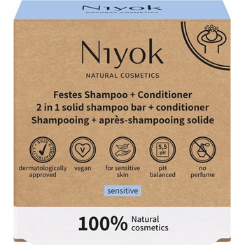 Niyok Твърд шампоан и балсам 2 в 1 Sensitive, 80 g
