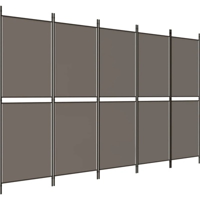 vidaXL 5dílný paraván antracitový 250 x 220 cm textil 350252