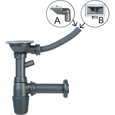 Novaservis Sifóny - Drezový sifón, 89 mm, plast NSP89