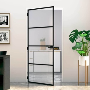 vidaXL Врата за дом 93 x 201, 5 x 3, 5 см Алуминий и закалено стъкло (42025245)