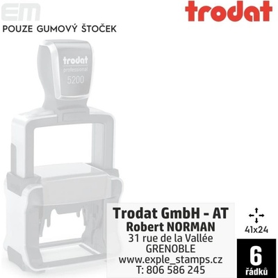 Trodat 5200 [ 41 x 24 mm pouze gumový štoček – Zboží Živě