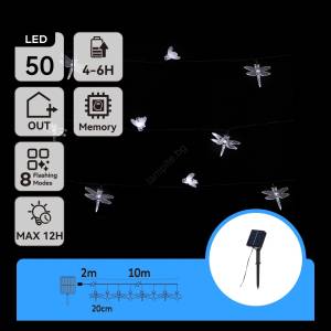 Aigostar - LED соларен декоративен гирлянд 50xLED/8 функции 10m 800mAh IP65 студено бяло (AI2211)