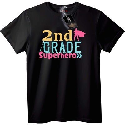 NOONEBRAND Тениска 2-ри клас Супергерой - 3XL, Black