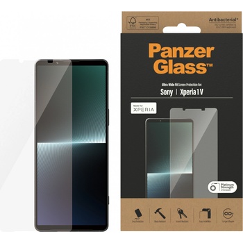 Image 1 of Panzer Стъклен протектор PanzerGlass за Sony Xperia 1 V AntiBacterial, UWF - Черно