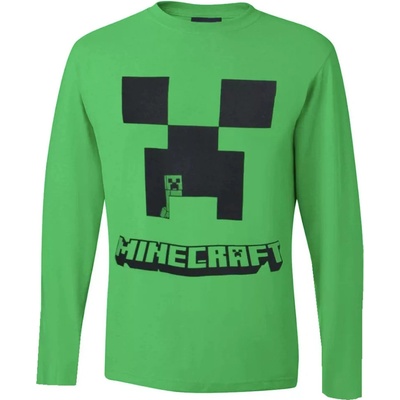 Minecraft tričko Creeper s dlouhým rukávem zelené