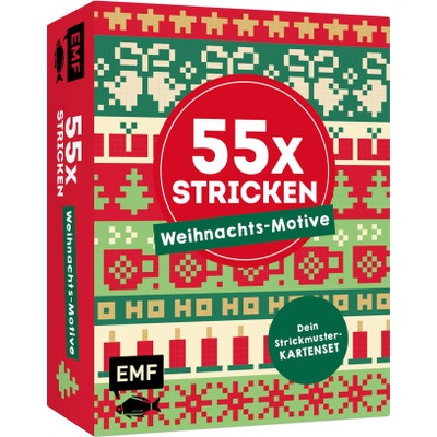 Edition Michael Fischer 55 x stricken - Weihnachts-Motive: Deine Strickmustersammlung als Kartenset | Edition Michael Fischer