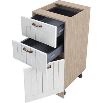 Image 1 of ИРИМ Долен кухненски шкаф с две чекмеджета и врата Сити МФ-Бяло фладер-04-53 40 см десен