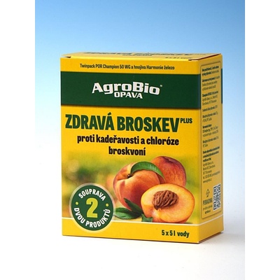 AgroBio Zdravá broskev Plus Champion 50 WG 2 x 20 g + Harmonie Železo 30 ml