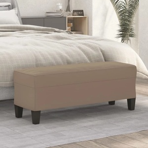 vidaXL Пейка, таупе, 100x35x41 см, микрофибърен плат (349465)