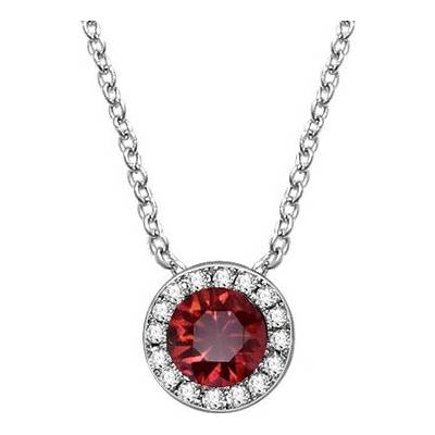 SRJ Jewellery Europe Retiazka s príveskom zdobeným rubínom a diamantmi PN400864WRU