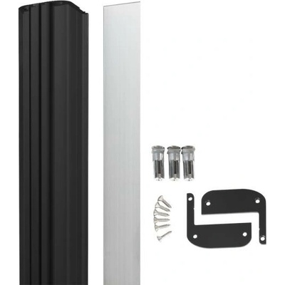 LOCINOX N LINE B MAG C - dorazová lišta pre skrytú montáž prídržných elektromagnetov, pre krídlové bránky, čierna