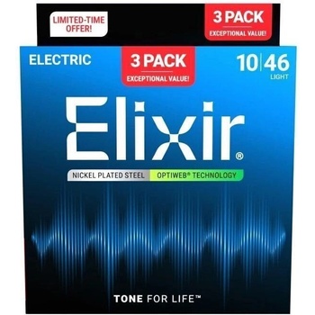 Elixir 16572 Optiweb 10-46 3-Pack Струни за електрическа китара (16572)