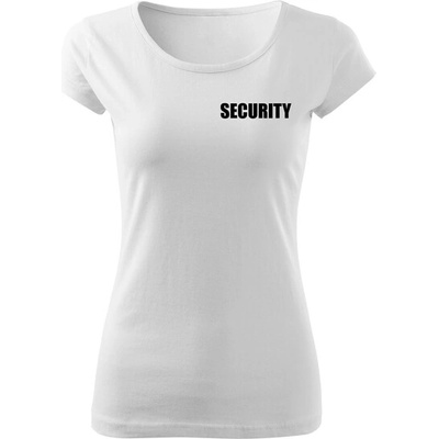 DRAGOWA ДАМСКА Тениска с надпис security, Бял (21487)