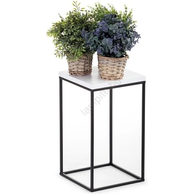 HowHomely Стойка за цветя BASICLOFT 40x24 бял/черен (DD0184)