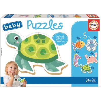 Educa - Puzzle Baby Puzzles Aquatic animals - 1 - 39 piese