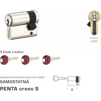 MP-KOVANIA DK - PENTA cross S polvložka NIM - nikel matný