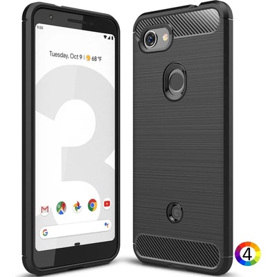 Google Pixel 3a Удароустойчив Carbon Fiber Калъф и Протектор