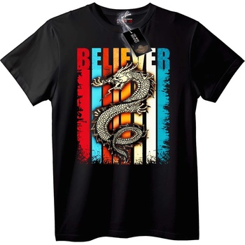 NOONEBRAND Тениска Вярващ Дракон - 2XL, Black