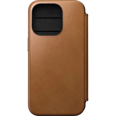 Nomad Modern Leather Folio English Tan iPhone 15 Pro