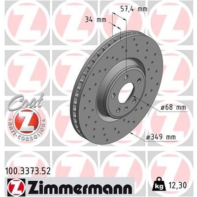 Brzdový kotúč (cena za 1ks) ZIMMERMANN 100.3373.52