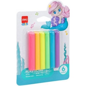  Пластелин Deli Genius Mermaid EH714 6цв. пастел