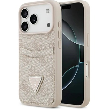 GUESS 4G Nauble Card Triangle Case за iPhone 17 Pro - розов