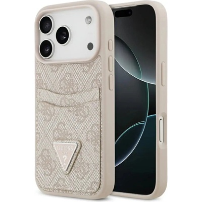 GUESS 4G Nauble Card Triangle Case за iPhone 17 Pro - розов