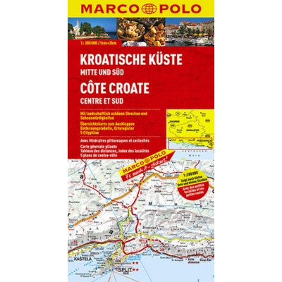 World Maps Chorvátske pobrežie, stred a juh 1:200t Croatia automapa Marco Polo