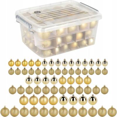 Home Styling Collection Vianočná guľa zdobená vianočná guľa 37 cm, 70 ks