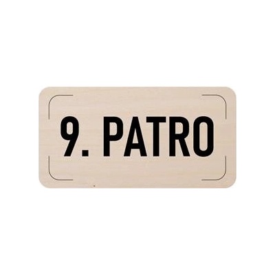 Označení podlaží - 9. patro, dřevěná tabulka, 300 x 150 mm