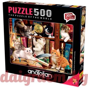 Image 1 of Anatolian Пъзел anatolian 3618 - 500 части - Котета в библиотеката (p3618)