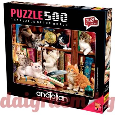 Anatolian Пъзел anatolian 3618 - 500 части - Котета в библиотеката (p3618)