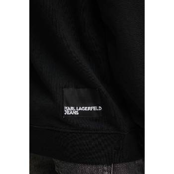 Karl Lagerfeld Jeans Памучен суичър Karl Lagerfeld Jeans в черно с качулка с принт 245D1805 (245D1805)