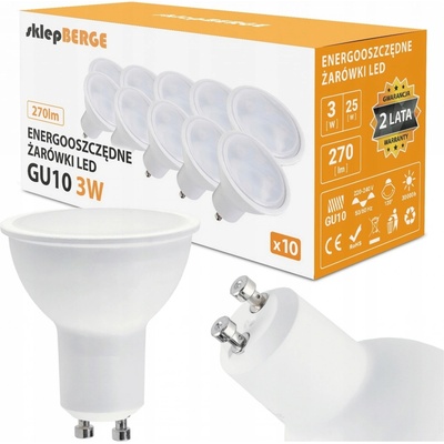 Berge LED žárovky GU10 3W 230V 250lm 10 ks