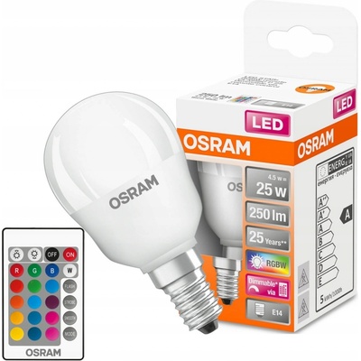 Osram Klasická matná žárovka LED STAR+ RGBW P E14 4.5W s ovladačem