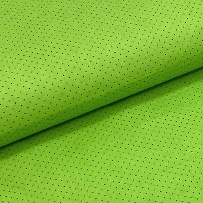 Bavlněné plátno P0474 zelené, modré tečky, š.140