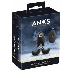 Señorío de los Llanos ANOS RC Vibrating Plug Flexible Arms 10 Modes Silicone Black 10.2cm